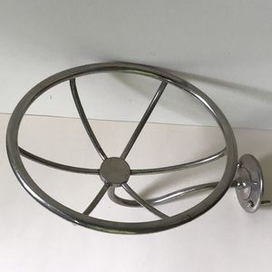 Sponge Hotel Holder Antique Vintage Nickel Plate Tub Soap Dish Large